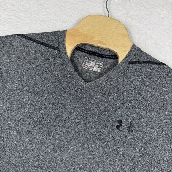 Under Armour Shirt Mens 2xl Gray Heat Gear‎ Threadborne T-Shirt Short Sleeve - Picture 1 of 7